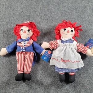 Raggedy Ann & Andy Salute to Liberty Dolls 16" Applause Hasbro Patriotic USA NEW